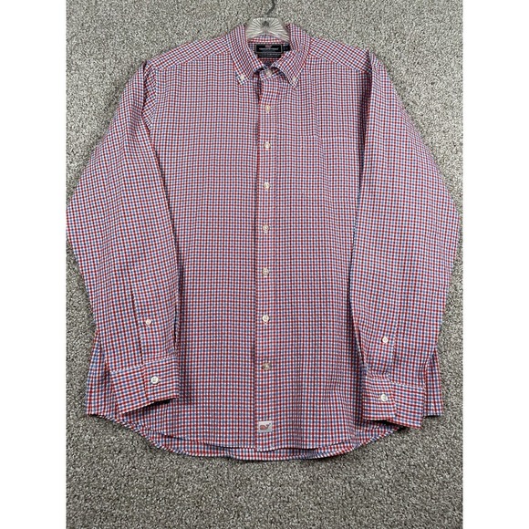 Vineyard Vines Other - Vineyard Vines Shirt Mens Large Red Blue Performance Seersucker Slim Fit Murray